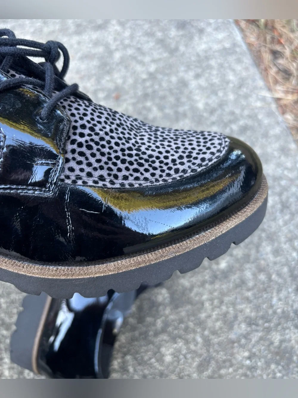 Remonte Patent Leather Animal Print Oxford Lug Shoes EU 39 US 8 - Picture 10 of 16